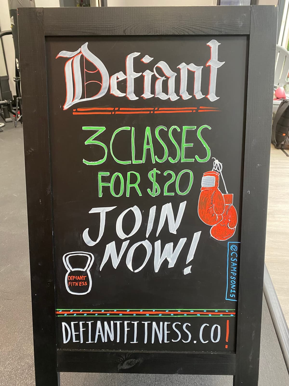 Defiant Gym Chalkboard